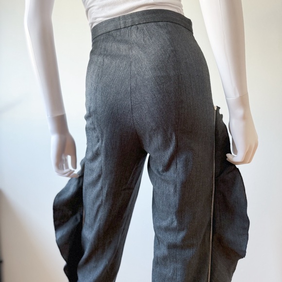 Kaelen Detachable Ruffle Wool/Cotton Trousers - Picture 3 of 10